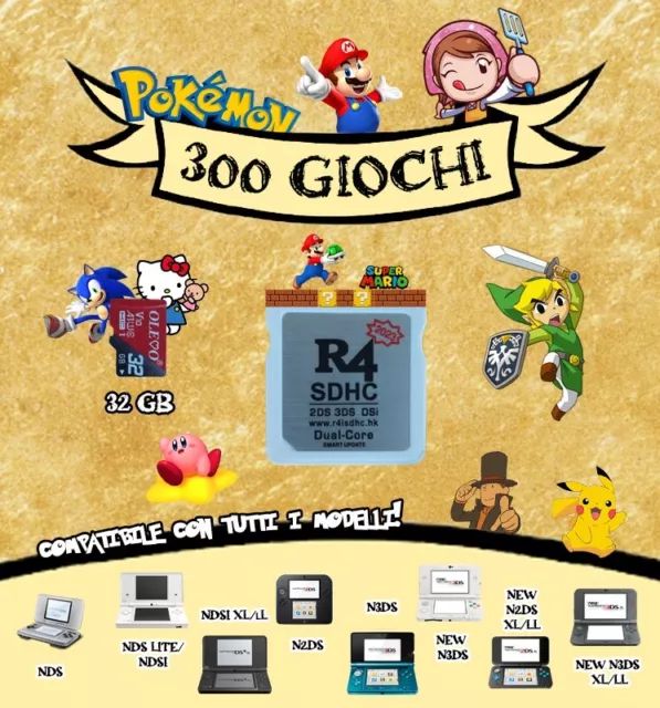 300 Giochi Ds R4 2023 Nintendo New 2Ds Xl- 3Ds Xl- 3Ds -2Ds -Nds