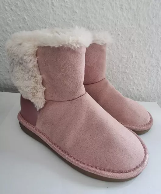 Little Girls Sz 10 Osh Kosh Snow Boots Pink Suede Leather w/ Fur Lining NWOB