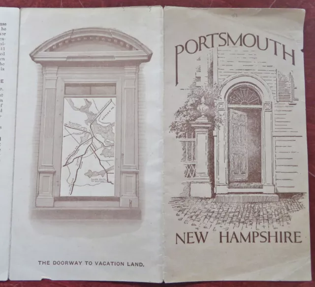 Portsmouth New Hampshire Tourist Sightseeing Brochure c. 1930's pamphlet w/ map 2