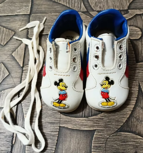 Vintage 80s 90s Walt Disney Mickey Mouse Baby Shoes Size 1