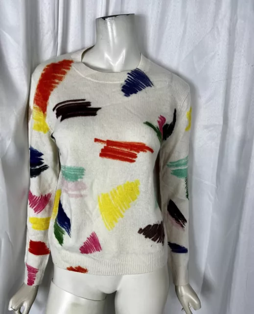 AUTUMN CASHMERE  multi color crew neck long sleeve cashmere sweater size Small