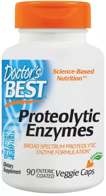 Doctors Best Proteolytic Enzyme Breitspektrum-Formulierung | 90 pflanzliche Kapseln