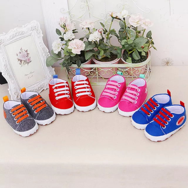 Newborn Baby Boy Girl Pram Shoes Infant Sneakers Toddler PreWalker Trainers 0-12