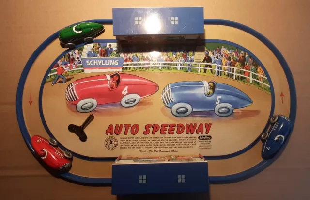 Auto Speedway (mit Video) Schylling ähnlich wie Technofix Blechspielzeug .