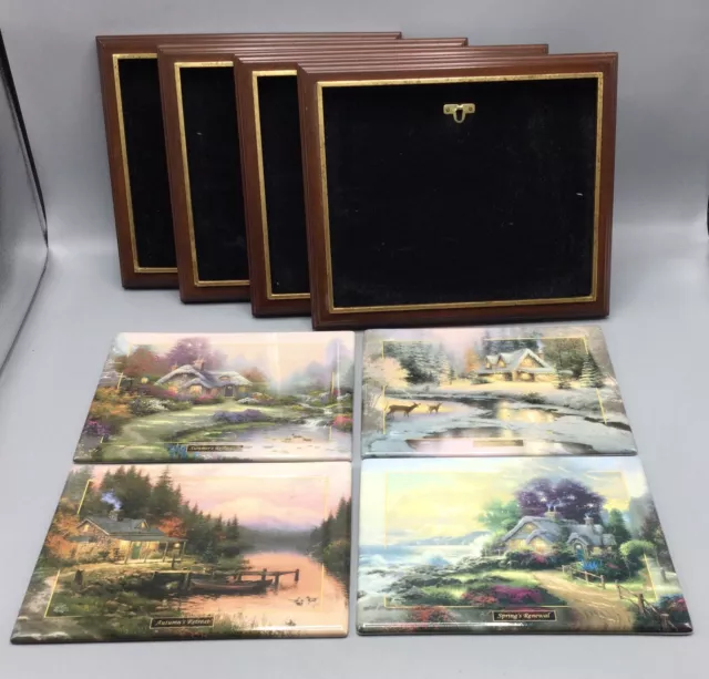 Thomas Kinkade’s Seasons Of Reflections (Set of 4) With Hanging Frames