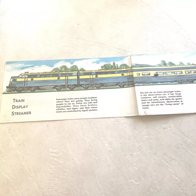 VTG 1940s Railroad Ephemera Children’s Lot - 2 Booklets + 6 Ft Banner/Streamer 9
