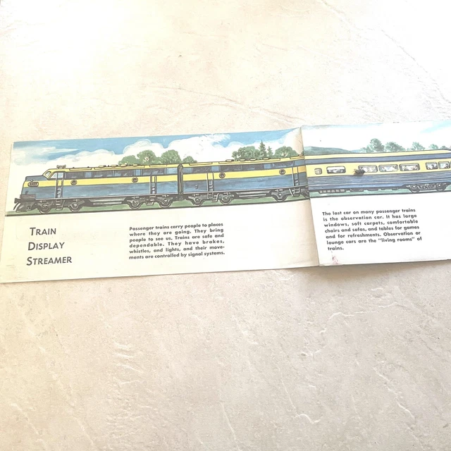 VTG 1940s Railroad Ephemera Children’s Lot - 2 Booklets + 6 Ft Banner/Streamer 9
