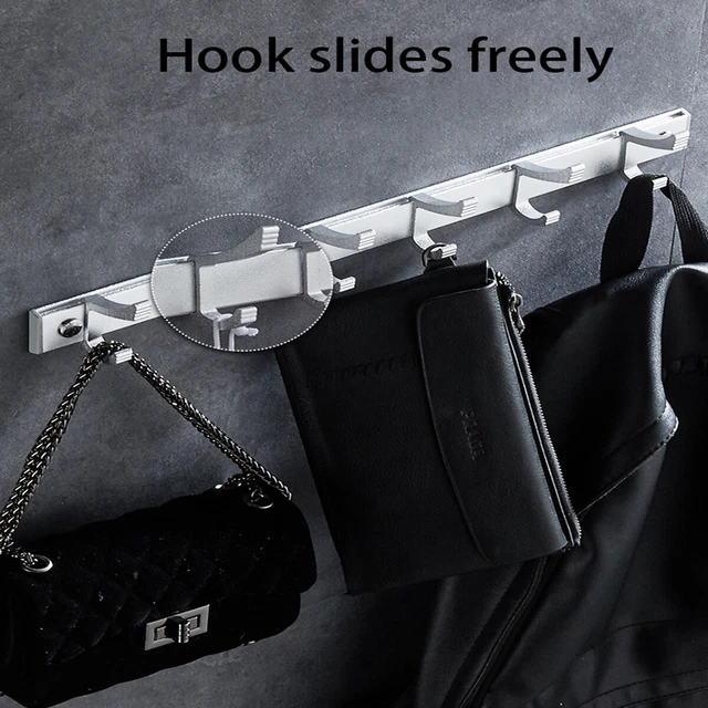 6x Hooks Coat Robe Hat Clothes Wall Mount Hanger Towel Rack Holder Key Organizer