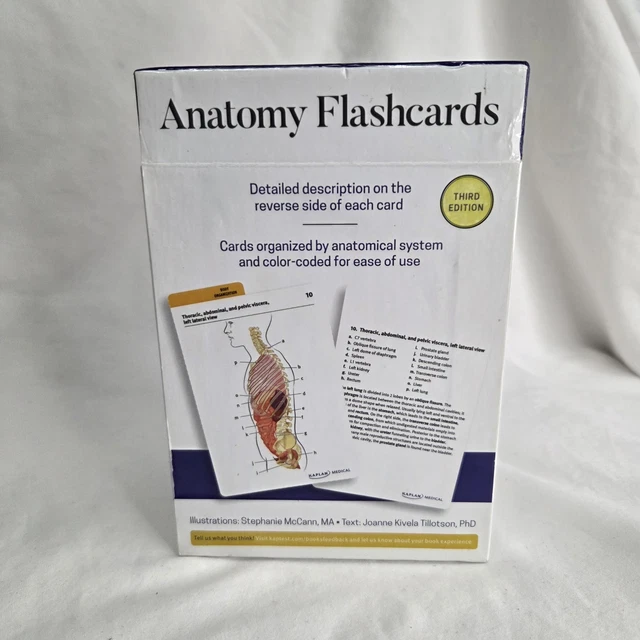 KAPLAN MEDICAL ANATOMY Flashcards 3rd Ed 310 FullColor Labeled Study