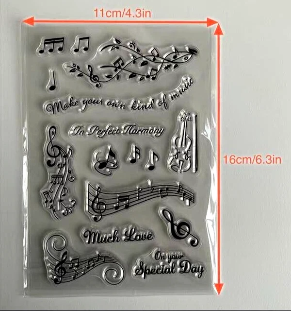 MUSIC Musical Sentiment Clear Rubber Stamps Seal Silicone Cards Scrapbooking
