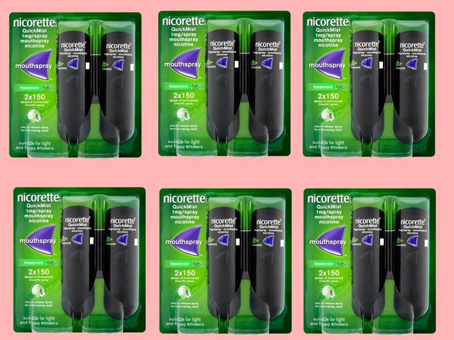 Nicorette Quickmist 1mg Mouthspray Menta Fresca 2x150 Spray Nuovo Pacco 6 Exp =