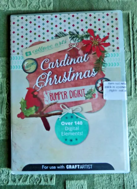 Serif Cottage Arts Cardinal Christmas Bumper Digikit cd