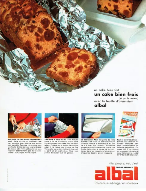 publicité Advertising 0522 1968  Albal  aluminium ménager un cake bien frais