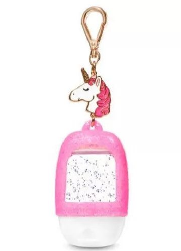 Bath & Body Works  PINK GLITTER UNICORN CHARM Holder Keychain Clip