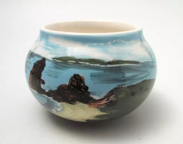 Vintage Studio Anna Australian Pottery Hand Painted Narooma Tourist Ware Vase