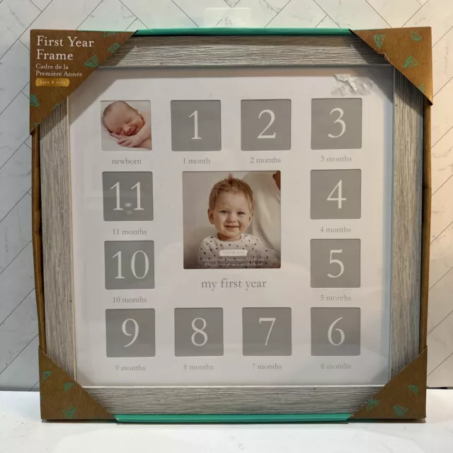 Kate Milo My First Year Frame Newborn To First Birthday Photo Frame Rustic Wood