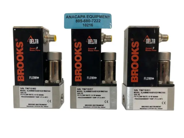 Brooks Instrument Delta Smart Mass Flow Controller SLA5800 Series Lot of 3 10216