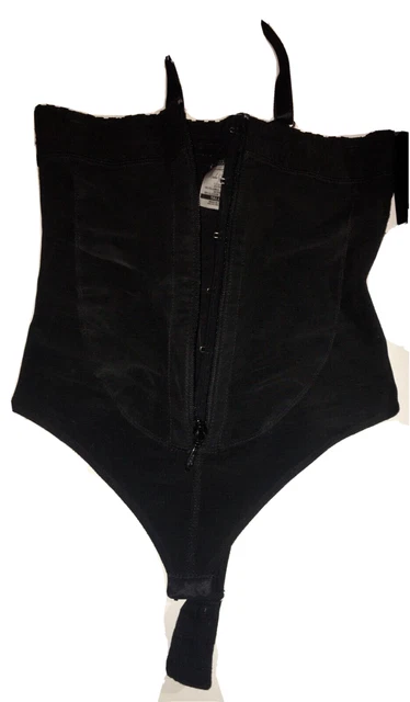 Mocha & Karamelo compression braless body shaper, thong zip & eye hook Small