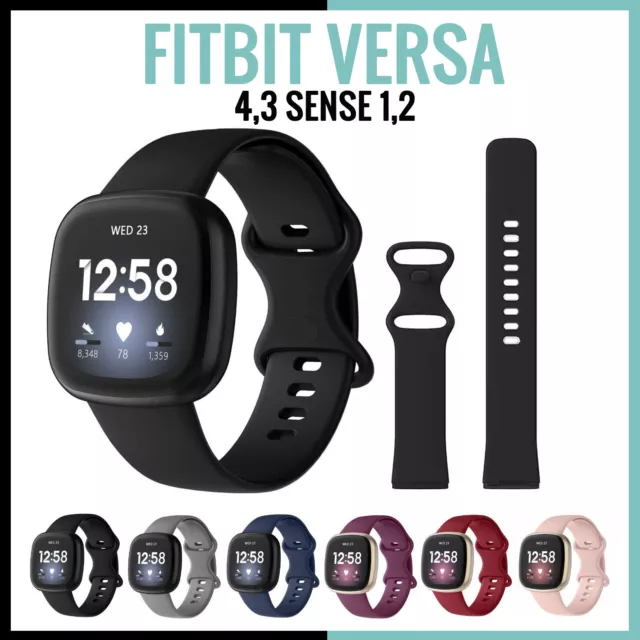 For Fitbit Versa 4 3, Sense 1 2 Soft SILICONE Wrist Strap Replacement Watch Band