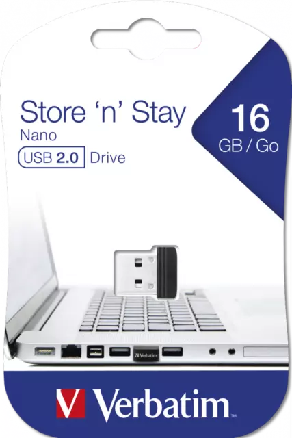 Verbatim USB-Stick Store 'n' Stay Nano DataTraveler USB 2.0 Schwarz 16GB 32GB