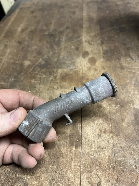 VINTAGE OLD GASBOY Gas Pump Handle Metal Banana Nozzle Handle Dispenser