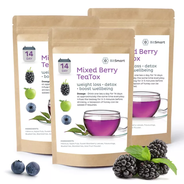 14 Day Detox Tea Weight Loss Tea Slimming Diet Teabags Mixed Berry Burn Fat Tea