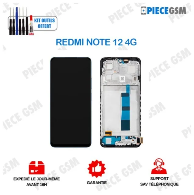 Ecran Lcd + Vitre Tactile + Frame Pour Xiaomi Redmi Note 12 4G + Outils