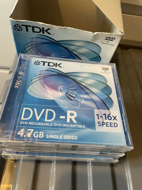 TDK DVD-R 4.7GB 1-16X Speed 8 Disc Pack DVD Recordable & Inscriptible. New