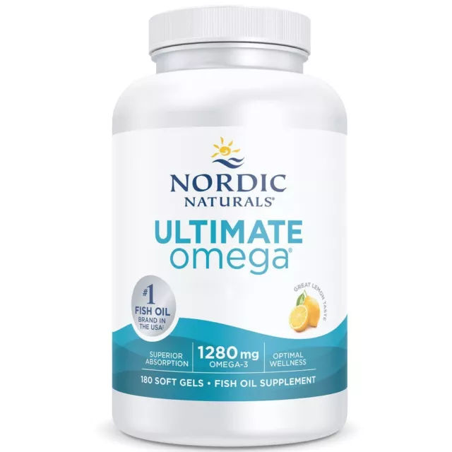 Nordic Naturals, Ultimate Omega mit Zitronengeschmack, 1280mg, 180 Weichkapseln