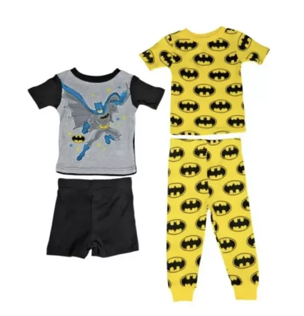 DC Comics Batman Toddler 4 Piece Pajama Set, Size 3T NWTS