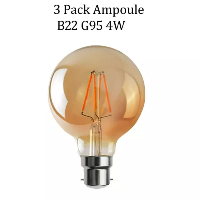 3 x 4W B22 G95 Ampoule LED Edison Lampe Vintage Filament Ampoule Lumi?re