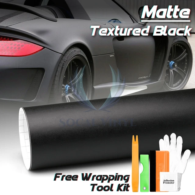 PREMIUM MATTE TEXTURED Black Vinyl Wrap Sticker Decal Bubble Free Air