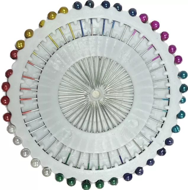 480 x Pearl Hijab Scarf Pins Safety Pin Wheel Craft Tailor Sewing Hat 3