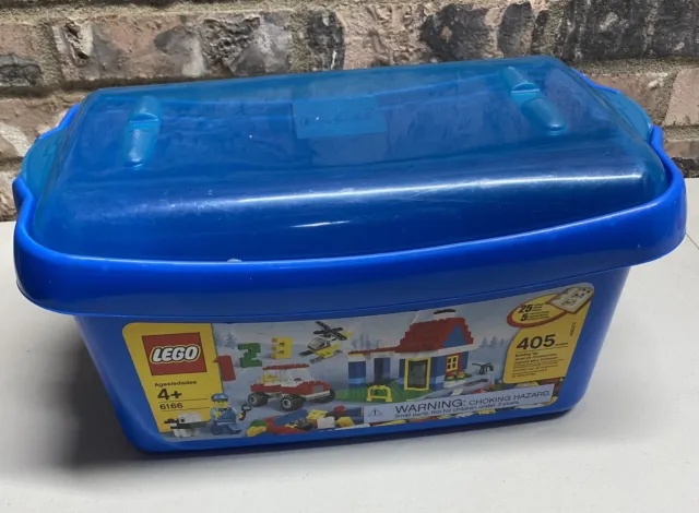 LEGO Box/Tub ONLY 6166 Empty Hard Plastic Blue Storage Container