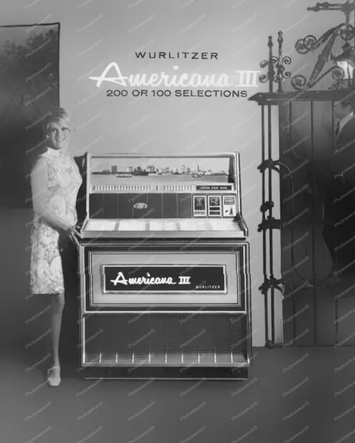 Wurlitzer Jukebox Model 3300 Americana III Classic 8 by 10 Reprint Photograph