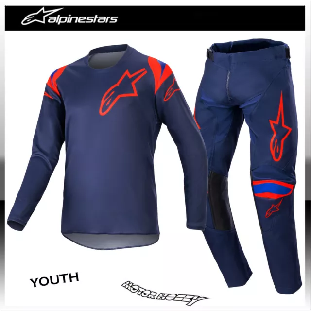 Completo Cross Bambino Alpinestars Racer Narin Night Navy Hot Orange