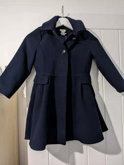 Monsoon Girls Navy Hooded Kids School Coat Dress Jacket Age  5/6