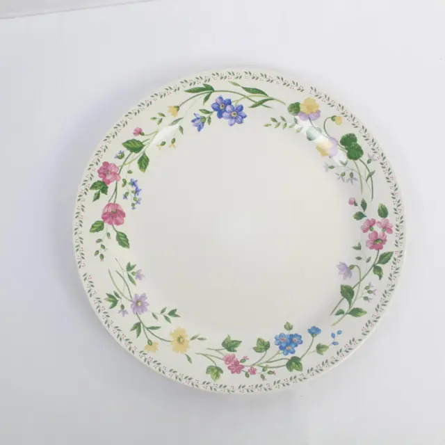 Vintage 1993 Farberware English Garden 225 Stoneware Serving Plate Platter White