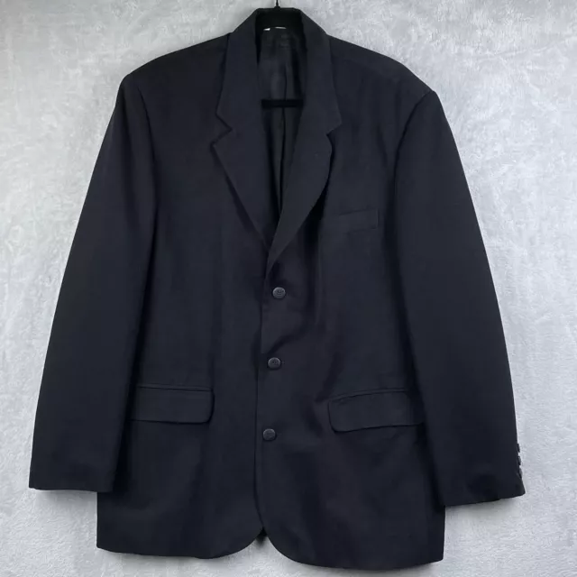 Perry Ellis Blazer Men 42 Black Textured Suit Jacket Sport Coat 3 Button Front