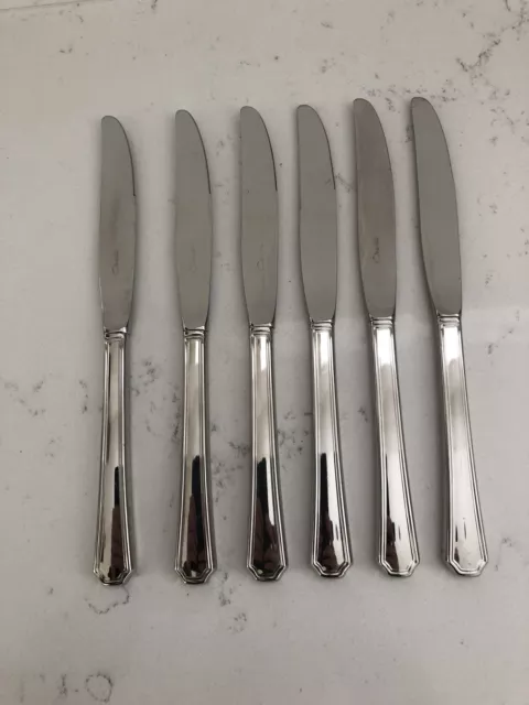 *RARE* 6 x Oneida Balmoral 22.5cm Dinner Knives Table Cutlery Stainless Steel VG