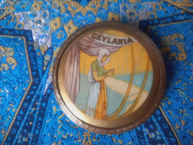 Poudrier de sac Ceylania époque art déco décor oriental - miroir sorcière