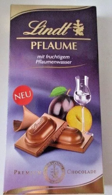Lindt Chocolate Bar Plum with fruity plum liqueur 100g new variety from Germany