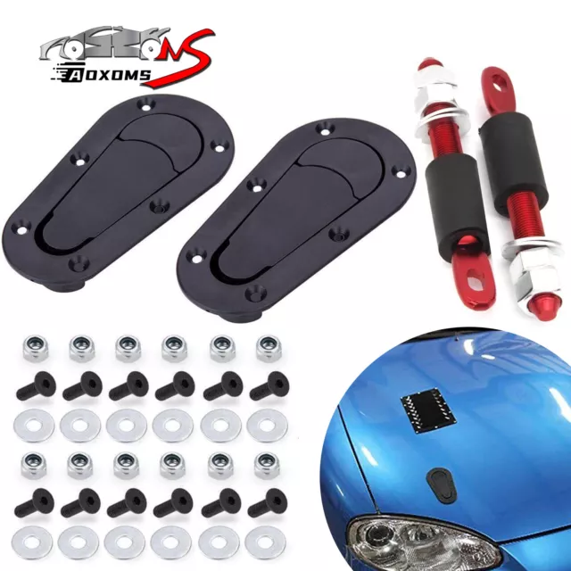 Universal Racing Car Flush Mount Quick Release Hood Latch Pin No Key Locking Kit