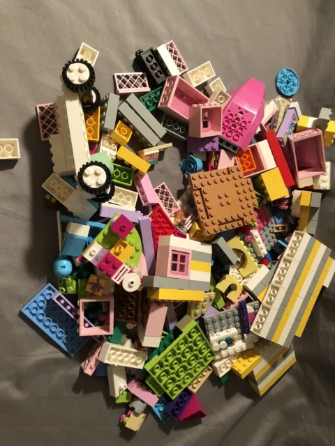 Lot De 2 Livres De Pièces Lego Friends En Vrac Briques Mixtes + Minifig Gratuite Amie Fille 2