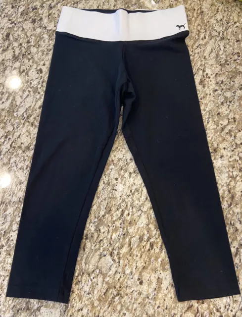 VS PINK Black Cropped Yoga Pants Size XS - EUC