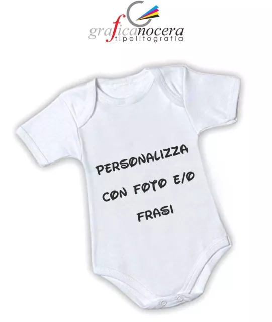 Bodino Body Neonato Personalizza con la tua foto o frase idea regalo sorpresa