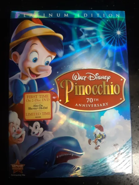 LIKE NEW Walt Disney Pinocchio DVD 2-Disc Set 70th Anniversary Platinum Edition