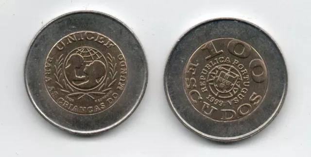 Moneda PORTUGAL 100 Escudos 1999 SC/UNC ERROR PORTUGUSA