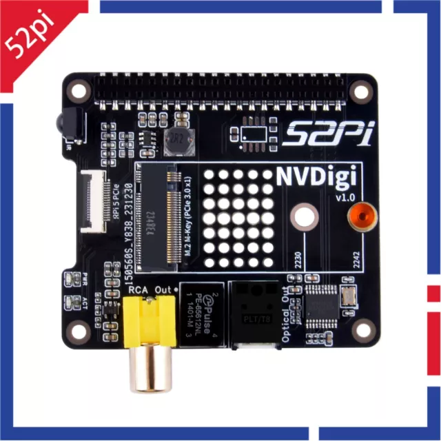 NVdigi Versatile Expansion Board for Raspberry Pi 5 NVMe 2242/2230 SSD RCA Port