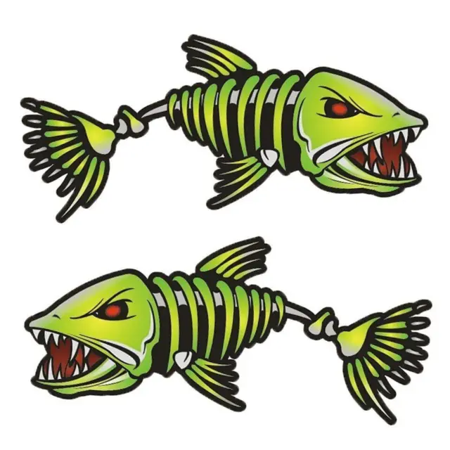 Fish Teeth Mouth Stickers Skeleton Kayak Accessories Fishing Boat Canoe Graphics